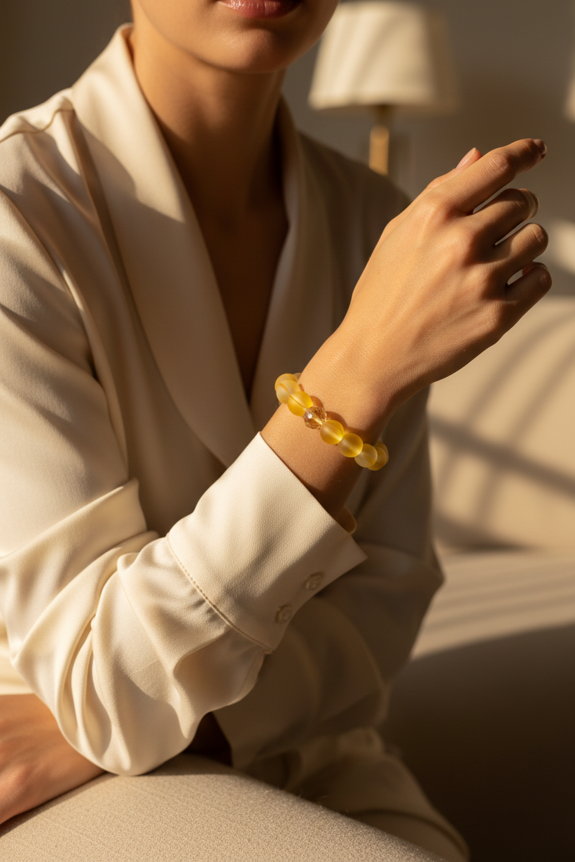 Frosted Amber Bracelet Lifestyle Photo