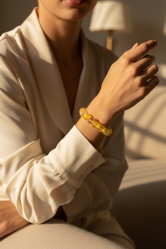 Frosted Amber Bracelet Lifestyle Photo