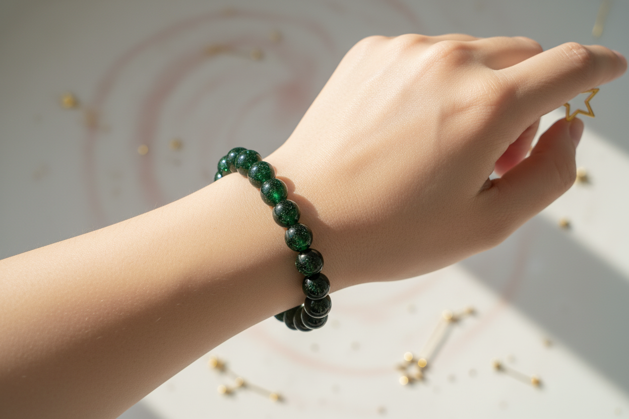 Green Goldstone 8mm Lifestyle Image