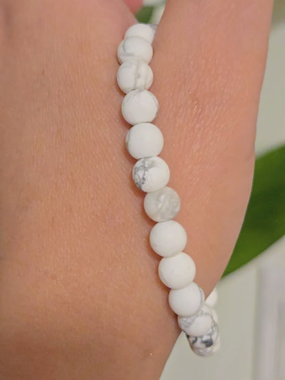 WHITE HOWLITE 6MM | The Dainty Stacker